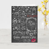Happy Valentine´s Day - Love chalkboard カード (黄色い花)
