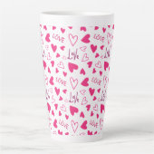 Happy Valentine’s Day Lover Present with Red Heart カフェラテマグ (正面)