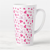 Happy Valentine’s Day Lover Present with Red Heart カフェラテマグ (右)