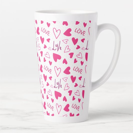 Happy Valentine’s Day Lover Present with Red Heart カフェラテマグ (右)