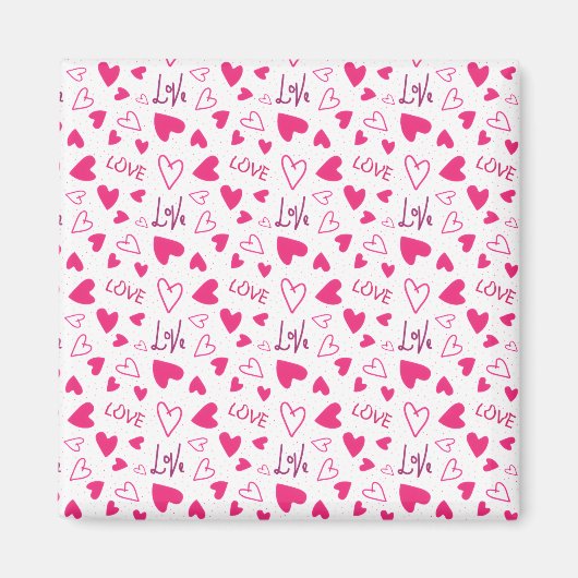 Happy Valentine’s Day Lover Present with Red Heart マグネット (正面)