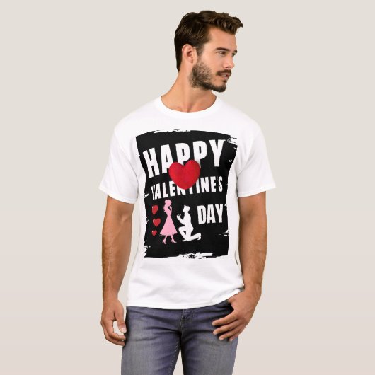 Happy Valentine’s Day Matching Couples Outfit Tee Tシャツ (正面フル)