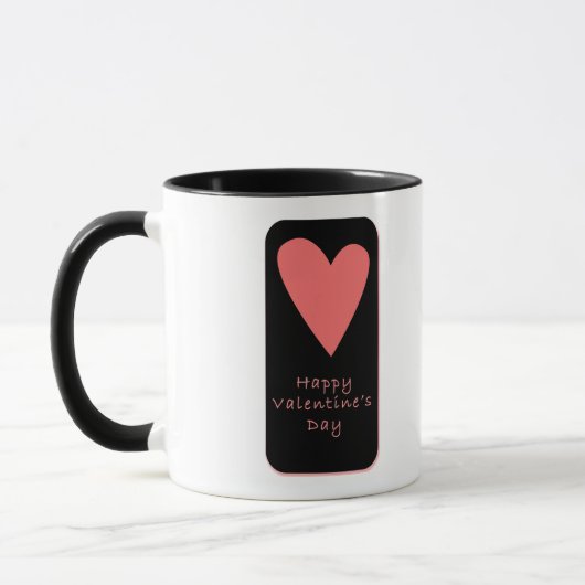 Happy Valentine’s Day Mug | Pink Heart Design マグカップ (左)