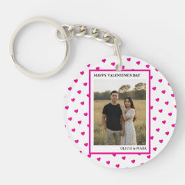 Happy Valentine’s Day Pink Heart Custom love キーホルダー