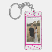 Happy Valentine’s Day Pink Heart Custom love キーホルダー (正面左)