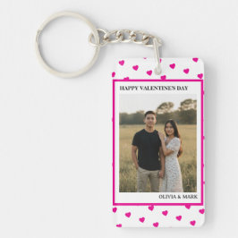 Happy Valentine’s Day Pink Heart Custom love キーホルダー