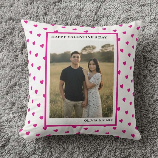 Happy Valentine’s Day Pink Heart Custom love クッション