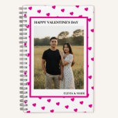 Happy Valentine’s Day Pink Heart Custom love ノートブック (正面)