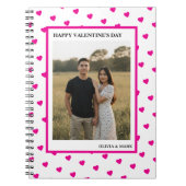 Happy Valentine’s Day Pink Heart Custom love ノートブック (正面)