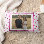 Happy Valentine’s Day  Pink Heart Custom love ランバークッション (ブランケット)