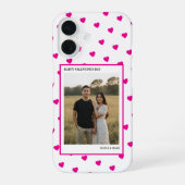Happy Valentine’s Day Pink Heart Custom love iPhone 16ケース (裏面)
