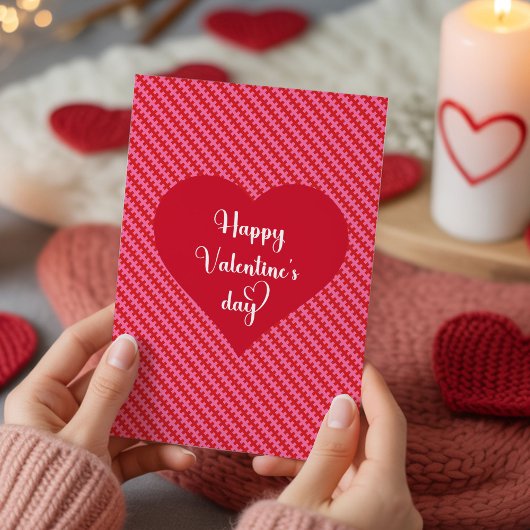 Happy Valentine’s Day Pink Red Hearts Love Card シーズンカード
