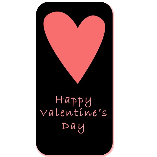 Happy Valentine’s Day Postcard | Pink Heart ポストカード