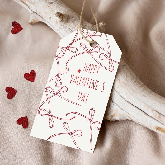 Happy Valentine’s Day – Ribbon Bows | Minimal Love ギフトタグ