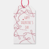 Happy Valentine’s Day – Ribbon Bows | Minimal Love ギフトタグ (正面)