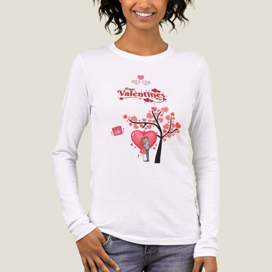 Happy Valentine’s Day – Romantic Couple トライブレンドTシャツ (正面)