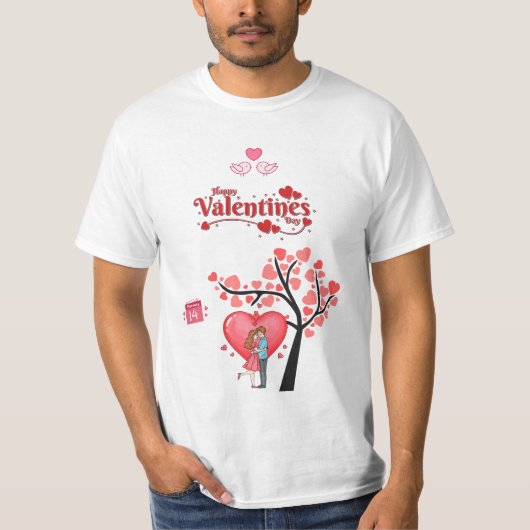 Happy Valentine’s Day – Romantic Couple Tシャツ (正面)