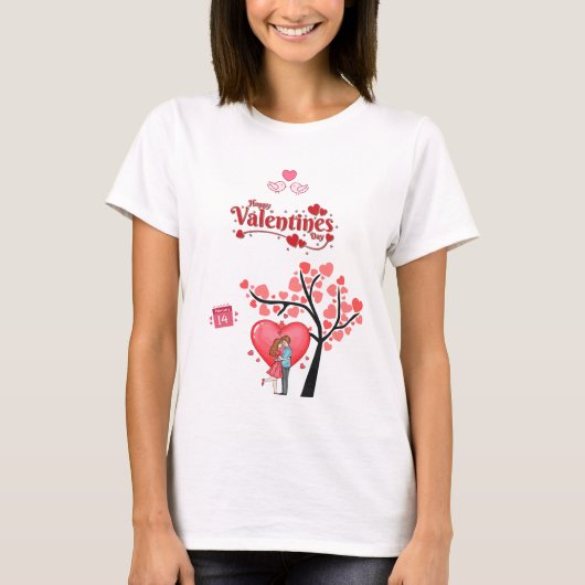 Happy Valentine’s Day – Romantic Couple Tシャツ (正面)