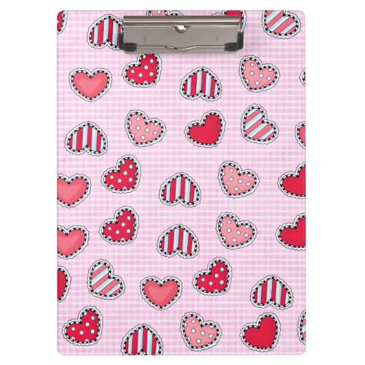 Happy Valentine’s Day Romantic Red Heart Keepsake クリップボード (正面)