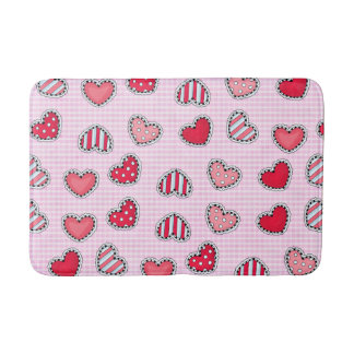 Happy Valentine’s Day Romantic Red Heart Keepsake バスマット