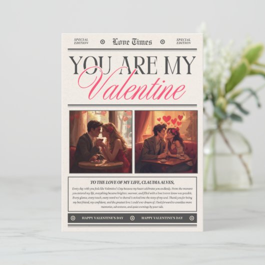 Happy Valentine’s Day Romantic Wall Art  招待状 (スタンド正面)