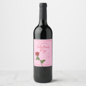 Happy Valentine’s Day Rose Custom Wine Label ワインラベル (正面)
