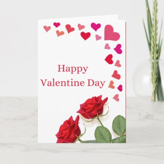 Happy Valentine’s Day Rose Greeting Card カード (正面)