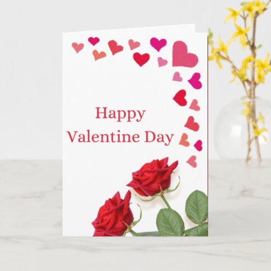 Happy Valentine’s Day Rose Greeting Card カード (黄色い花)