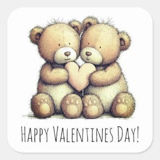 Happy Valentine’s Day stickers スクエアシール