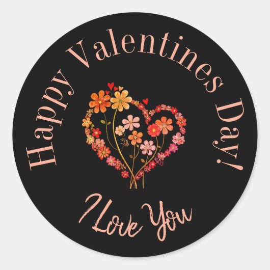 Happy Valentine’s Day stickers  ラウンドシール (正面)