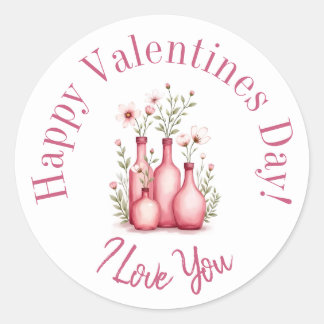 Happy Valentine’s Day stickers  ラウンドシール