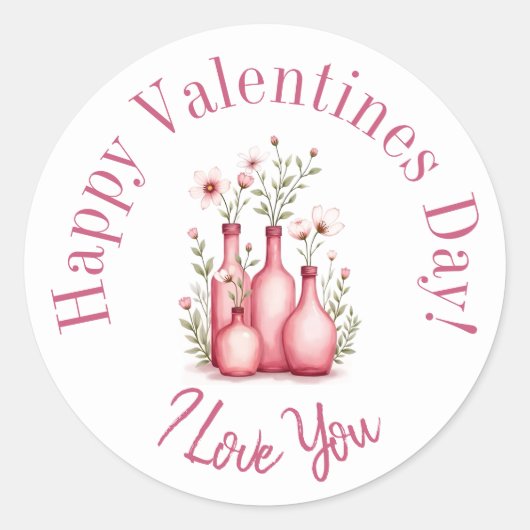 Happy Valentine’s Day stickers  ラウンドシール (正面)