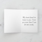 Happy Valentine’s Day Sweetheart Gold Heart カード (内部)