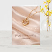 Happy Valentine’s Day Sweetheart Gold Heart カード (黄色い花)