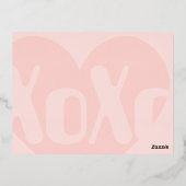 Happy Valentine’s Day XoXo modern foil pink 箔シーズンポストカード (裏面)