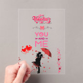 Happy Valentine’s Day – You and Me Romantic Love  アクリル招待状 (インサイチュ (ポータブル))