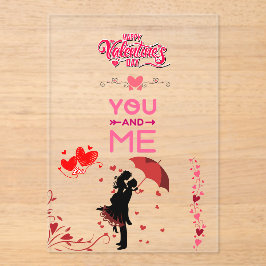 Happy Valentine’s Day – You and Me Romantic Love  アクリル招待状