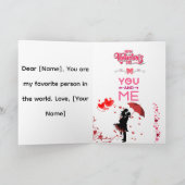 Happy Valentine’s Day – You and Me Romantic Love  カード (内部)