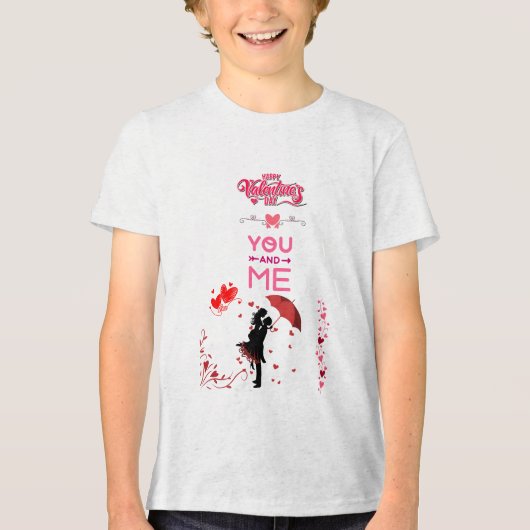Happy Valentine’s Day – You and Me Romantic Love トライブレンドＴシャツ (正面)