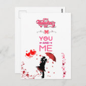 Happy Valentine’s Day – You and Me Romantic Love  ポストカード (正面/裏面)