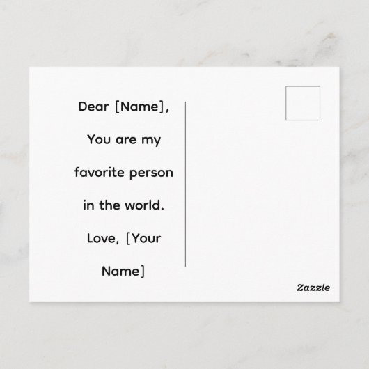 Happy Valentine’s Day – You and Me Romantic Love  ポストカード (裏面)