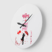 Happy Valentine’s Day – You and Me Romantic Love ラージ壁時計 (傾斜)