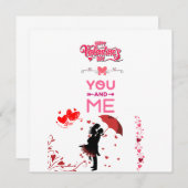 Happy Valentine’s Day – You and Me Romantic Love  招待状 (正面/裏面)