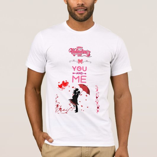 Happy Valentine’s Day – You and Me Romantic Love Tシャツ (正面)