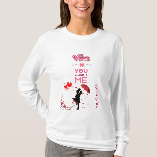 Happy Valentine’s Day – You and Me Romantic Love Tシャツ (正面)