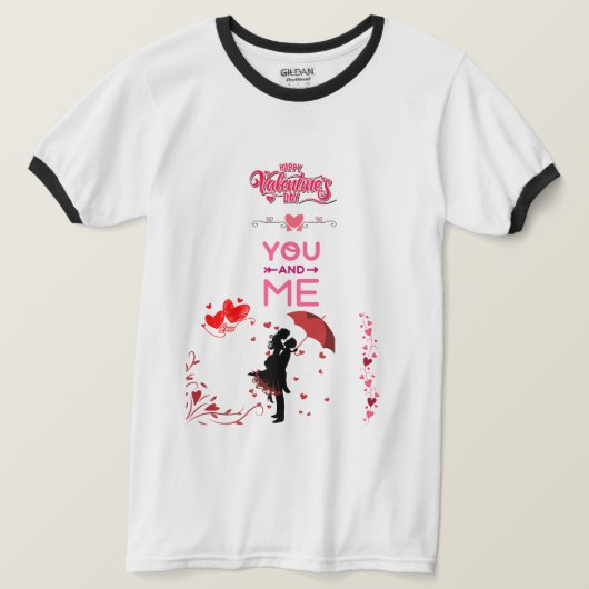 Happy Valentine’s Day – You and Me Romantic Love Tシャツ (デザイン正面)