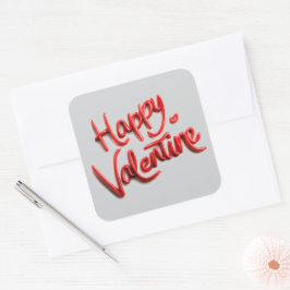 Happy Valentine Stickers for Cards & Gifts スクエアシール