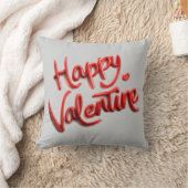Happy Valentine Sweet Romantic Throw Pillow クッション (ブランケット)