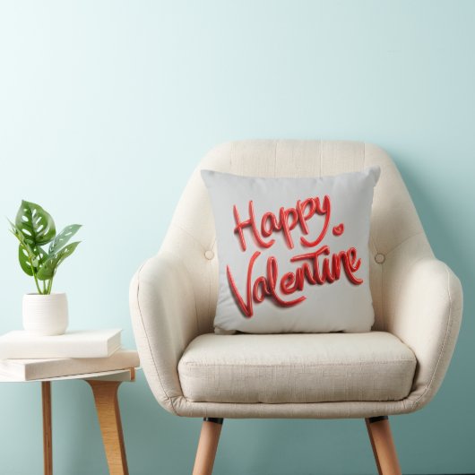 Happy Valentine Sweet Romantic Throw Pillow クッション (椅子)