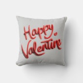 Happy Valentine Sweet Romantic Throw Pillow クッション (正面)
